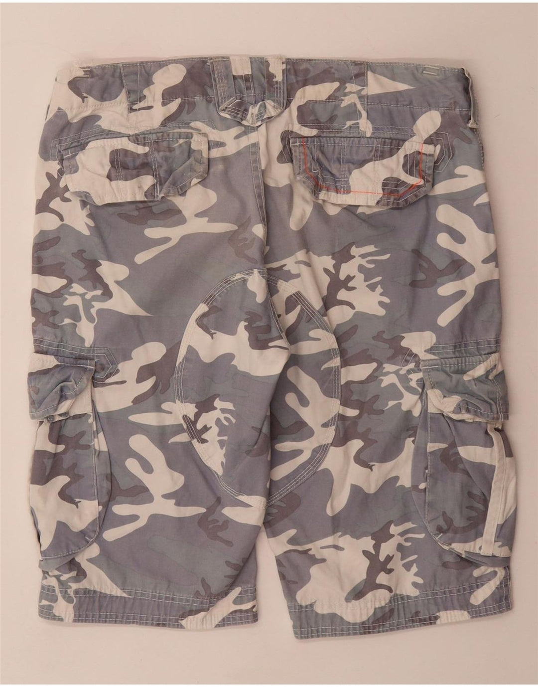 SUPERDRY Mens Cargo Shorts Small W32 Grey Camouflage Cotton