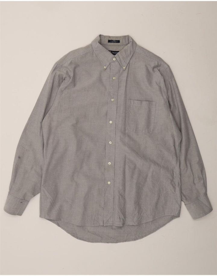 CHAPS Mens Wrinkle Free Shirt Size 16 1/2 Large Grey Cotton Vintage Chaps and Second-Hand Chaps from Messina Hembry 