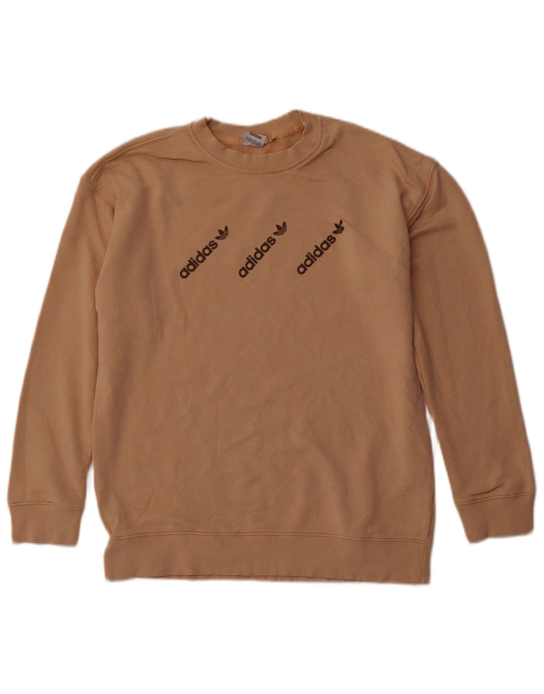 ADIDAS Mens Graphic Sweatshirt Jumper Medium Brown Cotton Sports