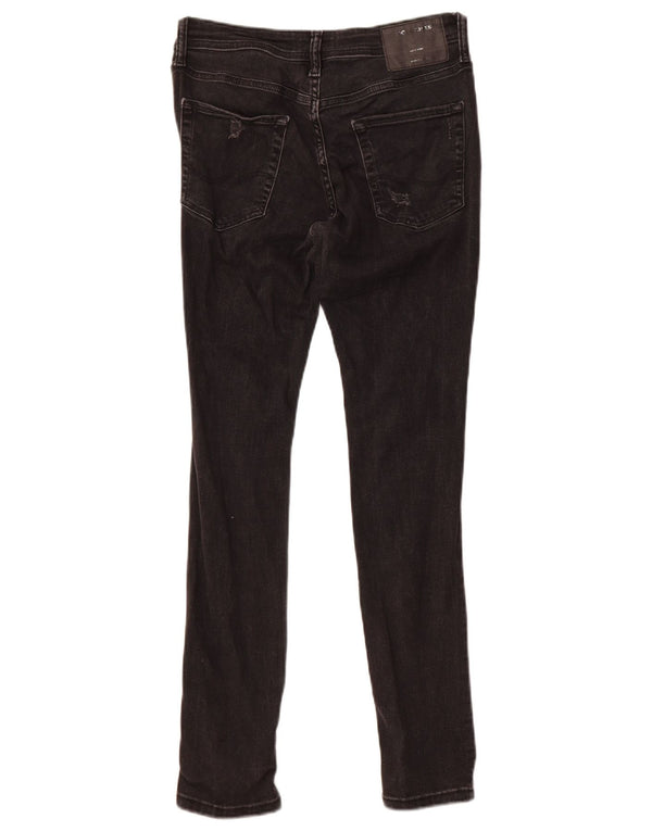 Jack & Jones Mens Liam Distressed Skinny Jeans W30 L30 Black Cotton