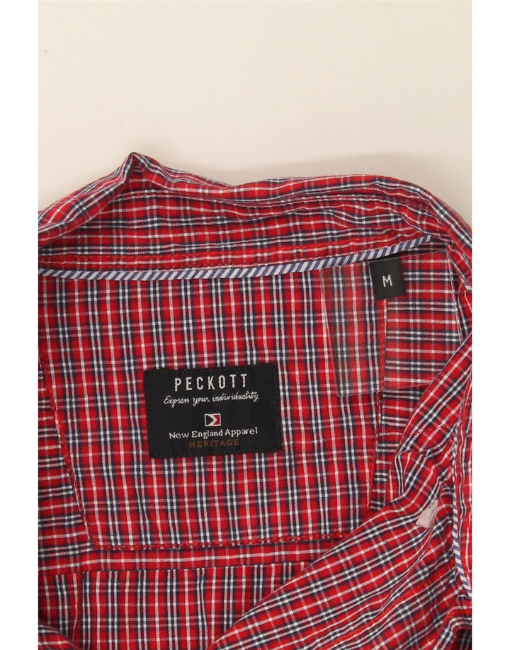 PECKOTT Mens Flannel Shirt Medium Red Check Vintage Peckott and Second-Hand Peckott from Messina Hembry 