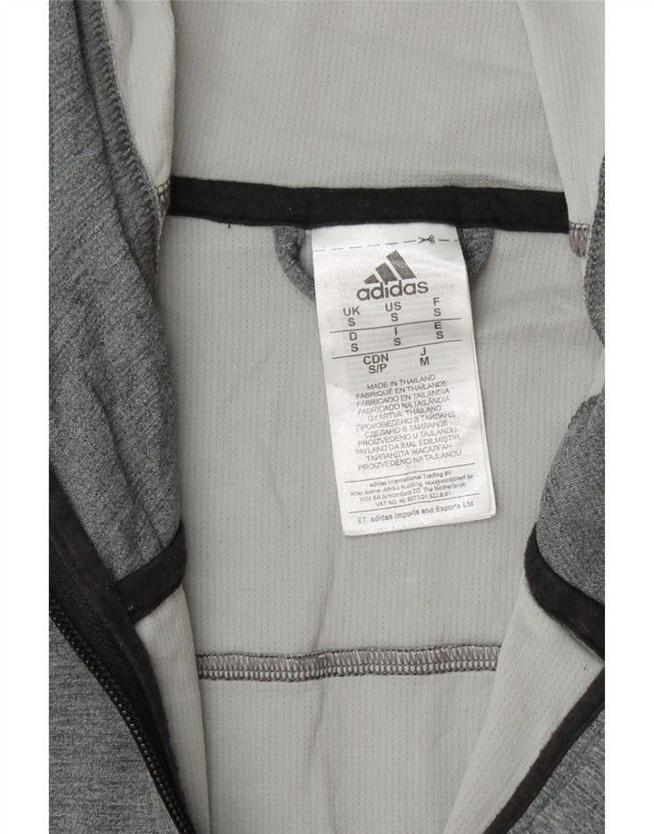 ADIDAS Mens Climacool Graphic Zip Hoodie Sweater Small Grey Colourblock