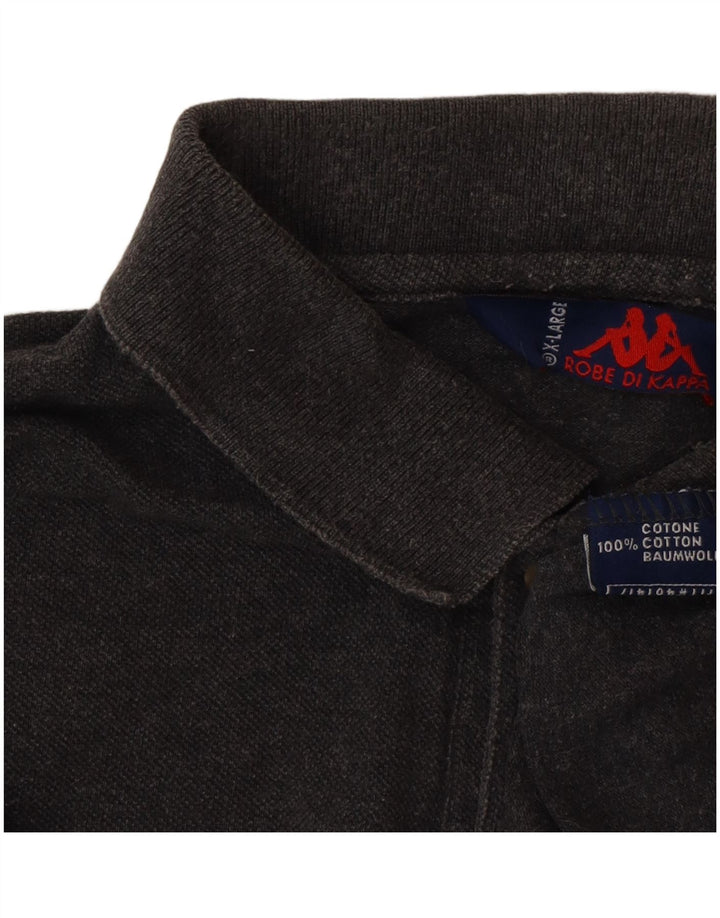 Kappa Mens Long Sleeve Polo Shirt XL Grey Cotton