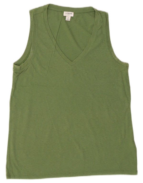 J. CREW Womens Vest Top UK 10 Small Green Cotton