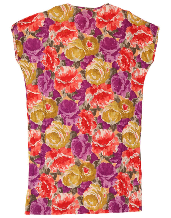 Vintage Womens T-Shirt Dress UK 18 XL Multicoloured Floral