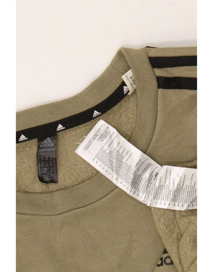 Adidas Mens Primegreen Sweatshirt Jumper Medium Khaki Polyester