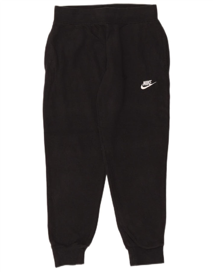 NIKE Womens Tracksuit Trousers Joggers UK 12 Medium  Black Cotton