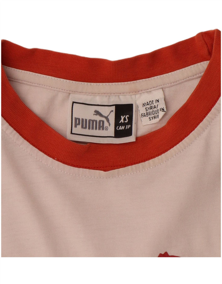 PUMA Mens Graphic T-Shirt Top XS White Colourblock