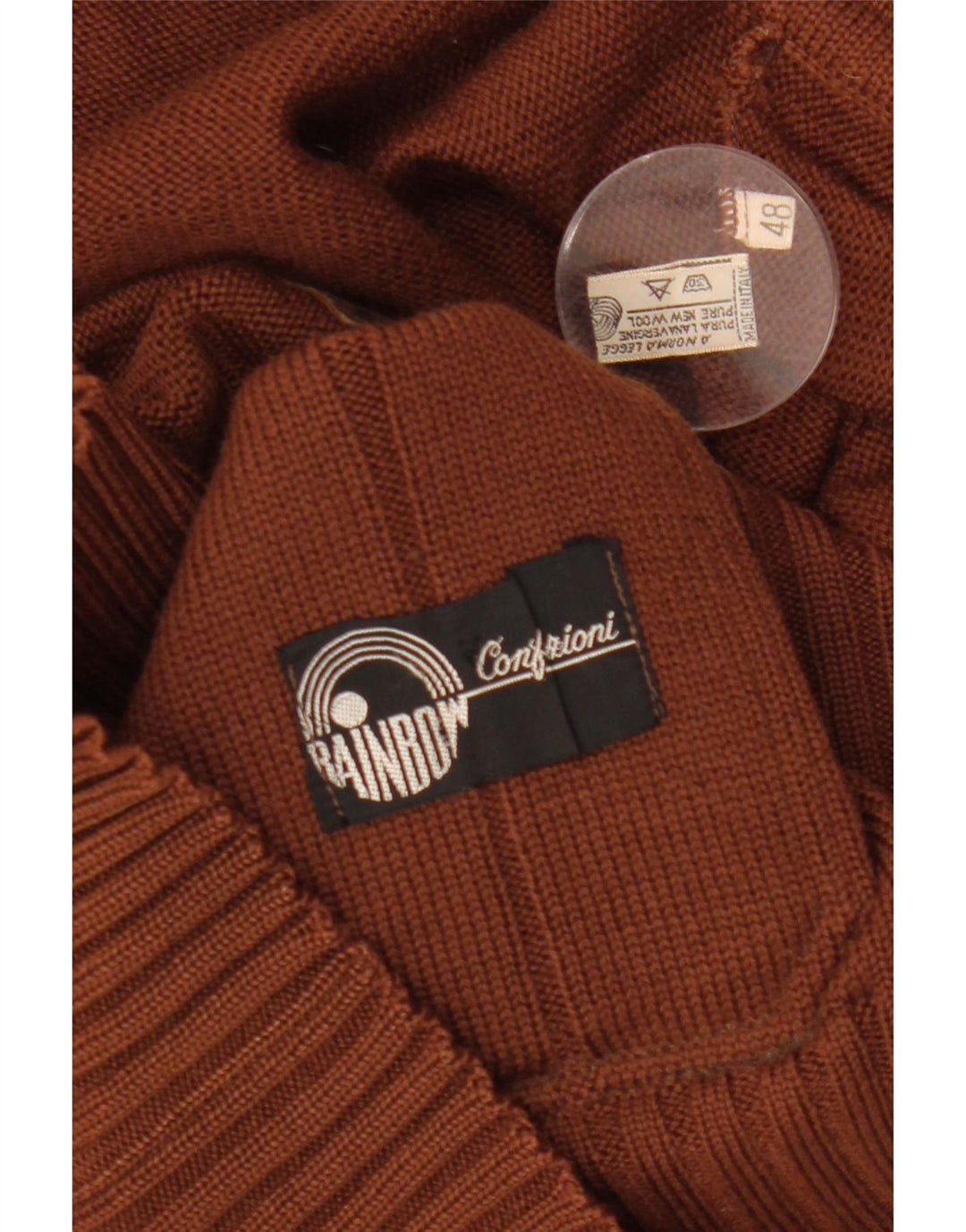 Rainbow Womens Cardigan Sweater IT 48 XL Brown Wool