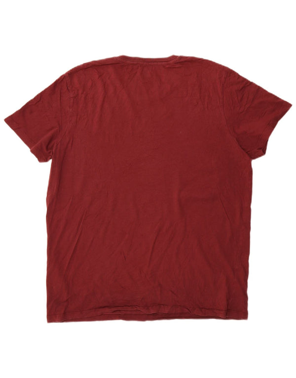Jack & Jones Mens Graphic T-Shirt Top XL Maroon Cotton