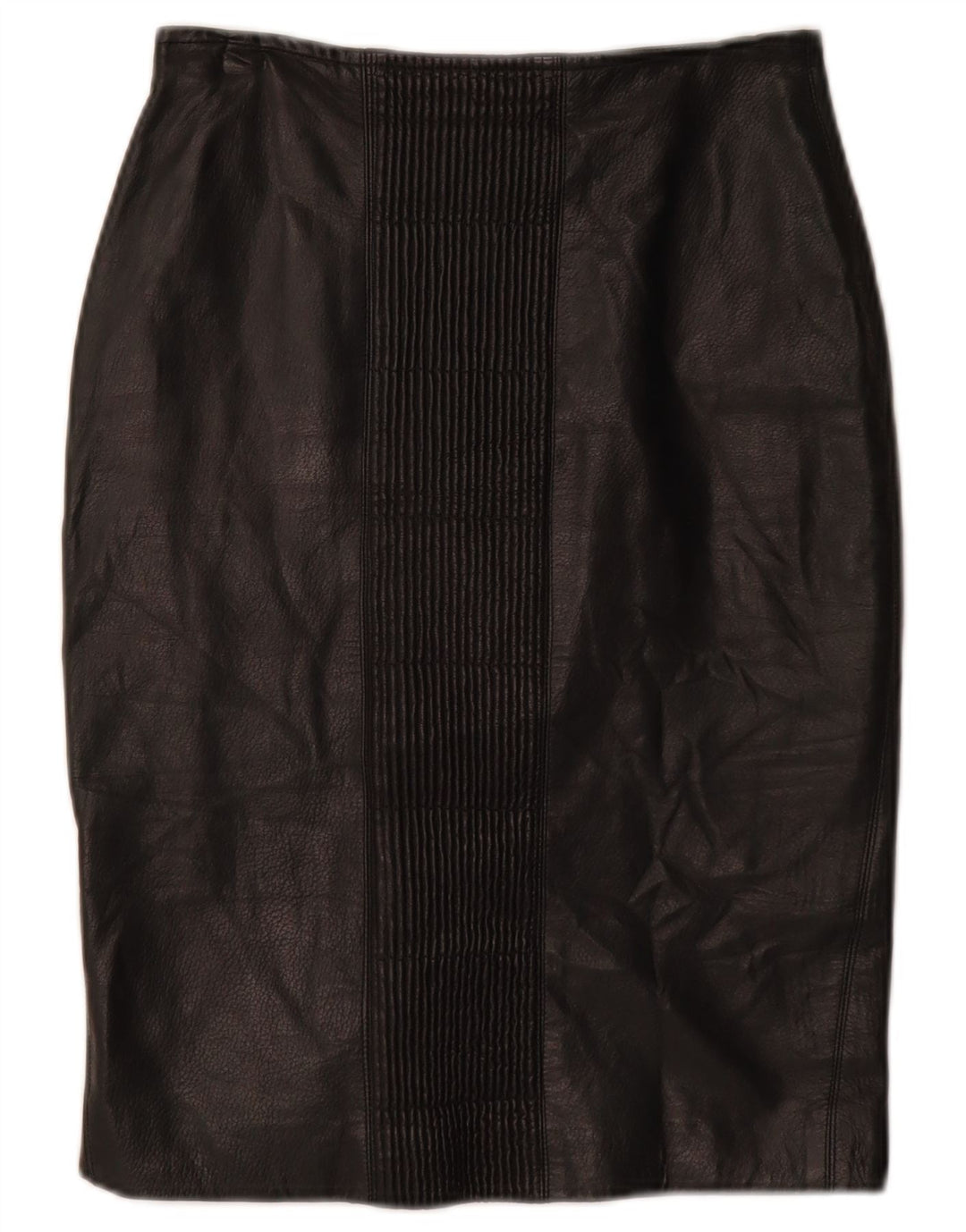 VINTAGE Womens Leather Skirt W26 Small  Black
