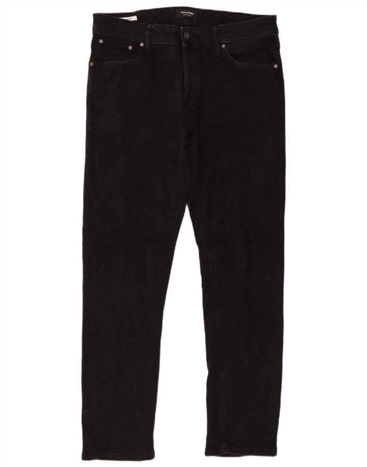 Jack & Jones Mens Slim Jeans W34 L32 Black Cotton