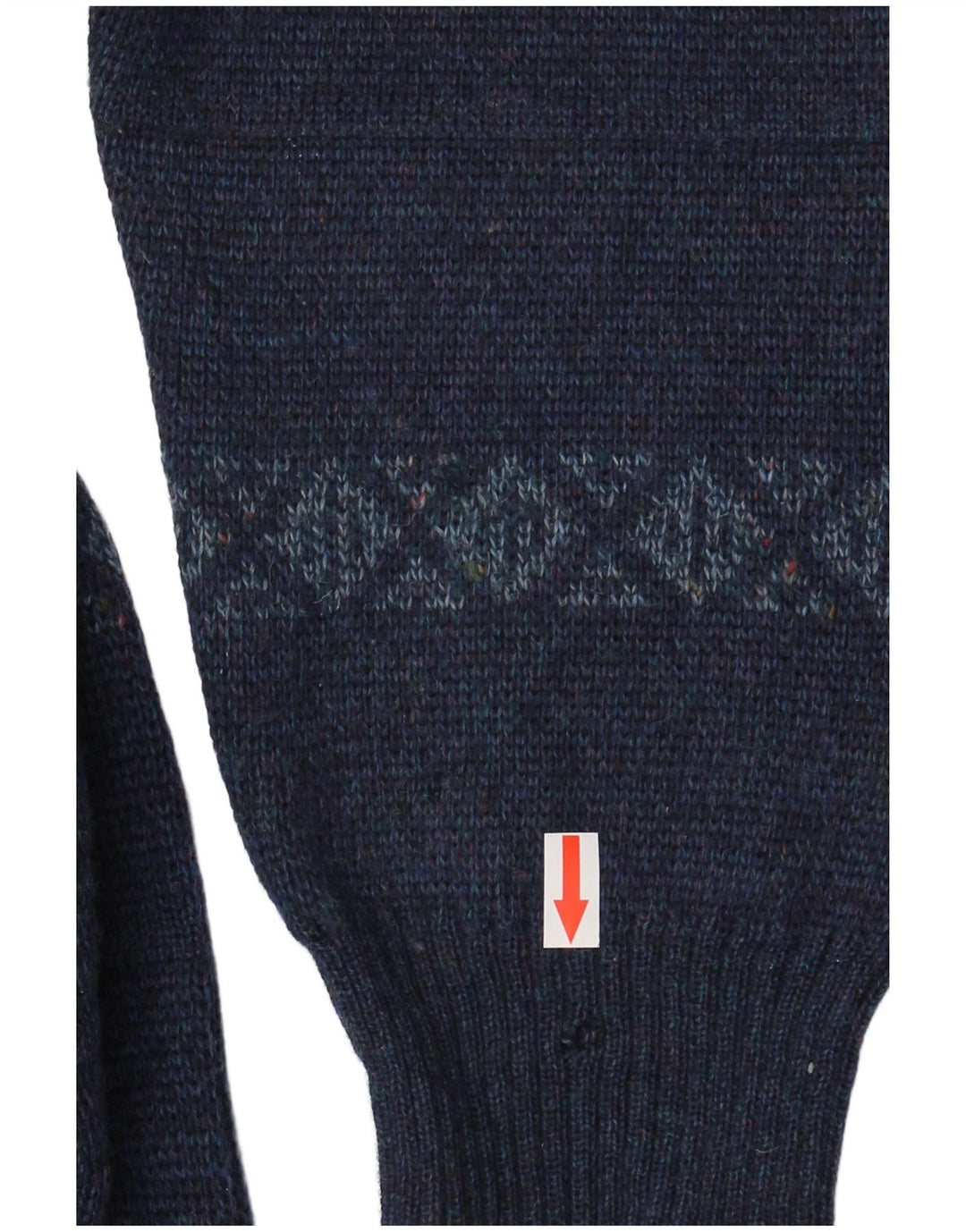 WESTBURY Mens V-Neck Jumper Sweater IT 52/54 Large Navy Blue Striped Wool