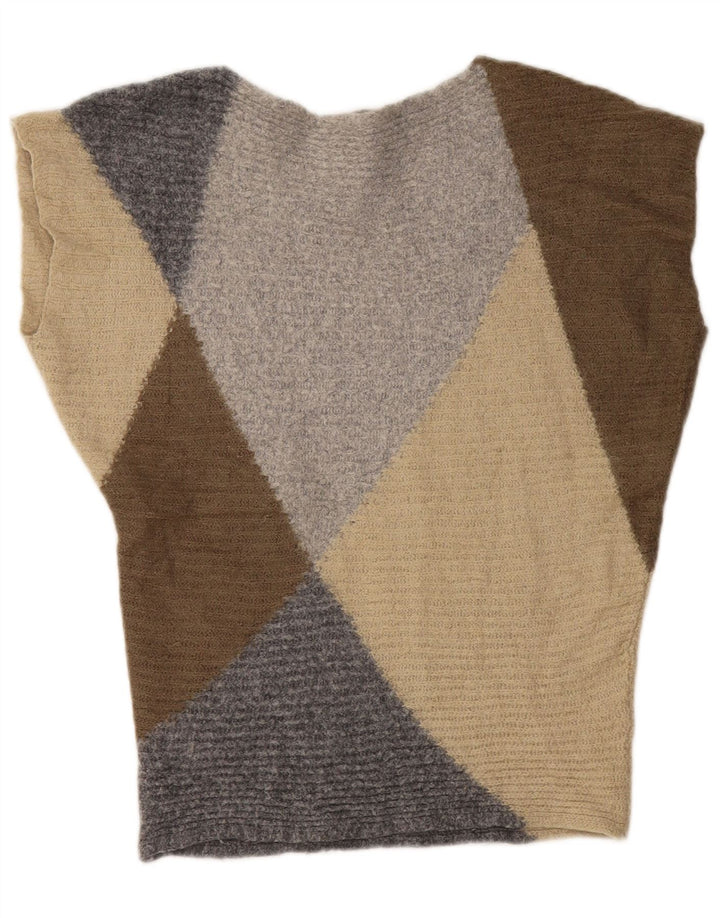 BENETTON Womens Boat Neck Jumper Sweater UK 14 Medium Multicoloured