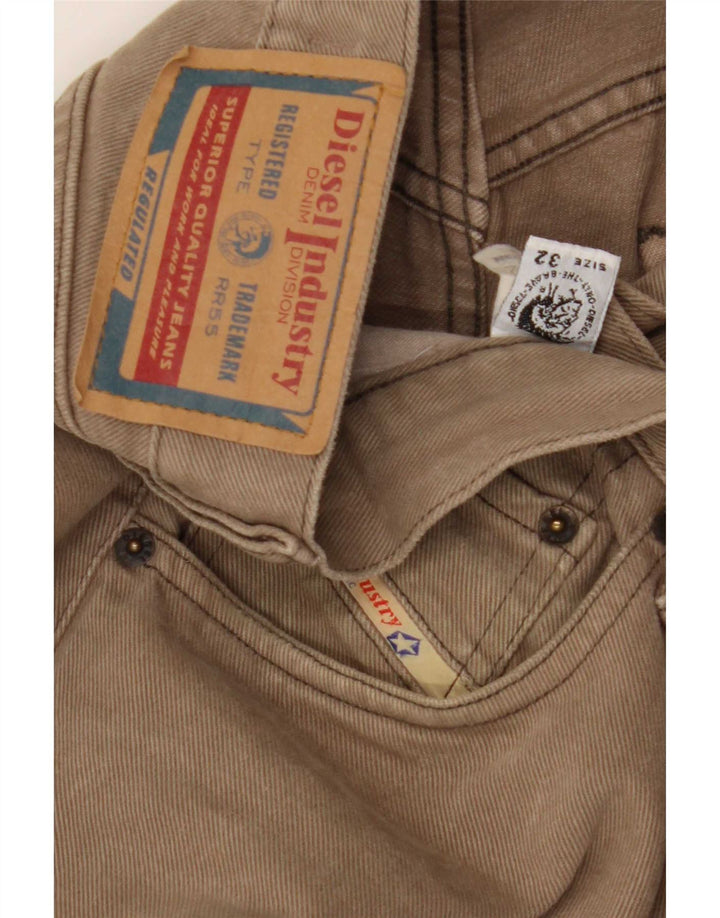 Diesel Mens Straight Jeans W32 L33 Brown Cotton