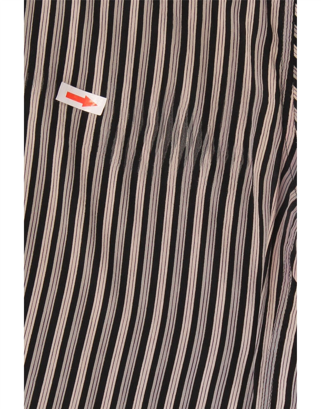 MESSORI Mens Short Sleeve Shirt Small Black Striped Silk