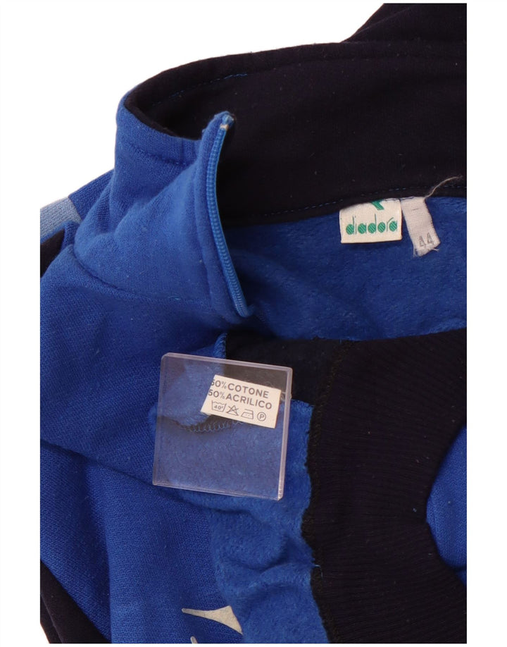 DIADORA Womens Italia Tracksuit Top Jacket IT 44 Large Blue Colourblock