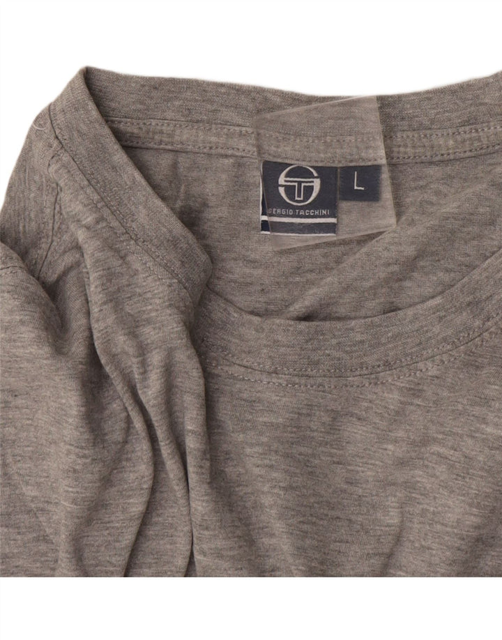 Sergio Tacchini Mens T-Shirt Top Large Grey Flecked