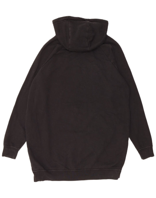 Nike Womens Longline Oversized Hoodie Jumper UK 14 Medium Black Cotton