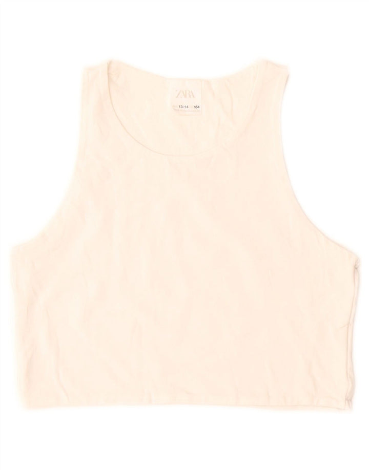 Zara Girls Sleeveless Crop Top 13-14 Years White