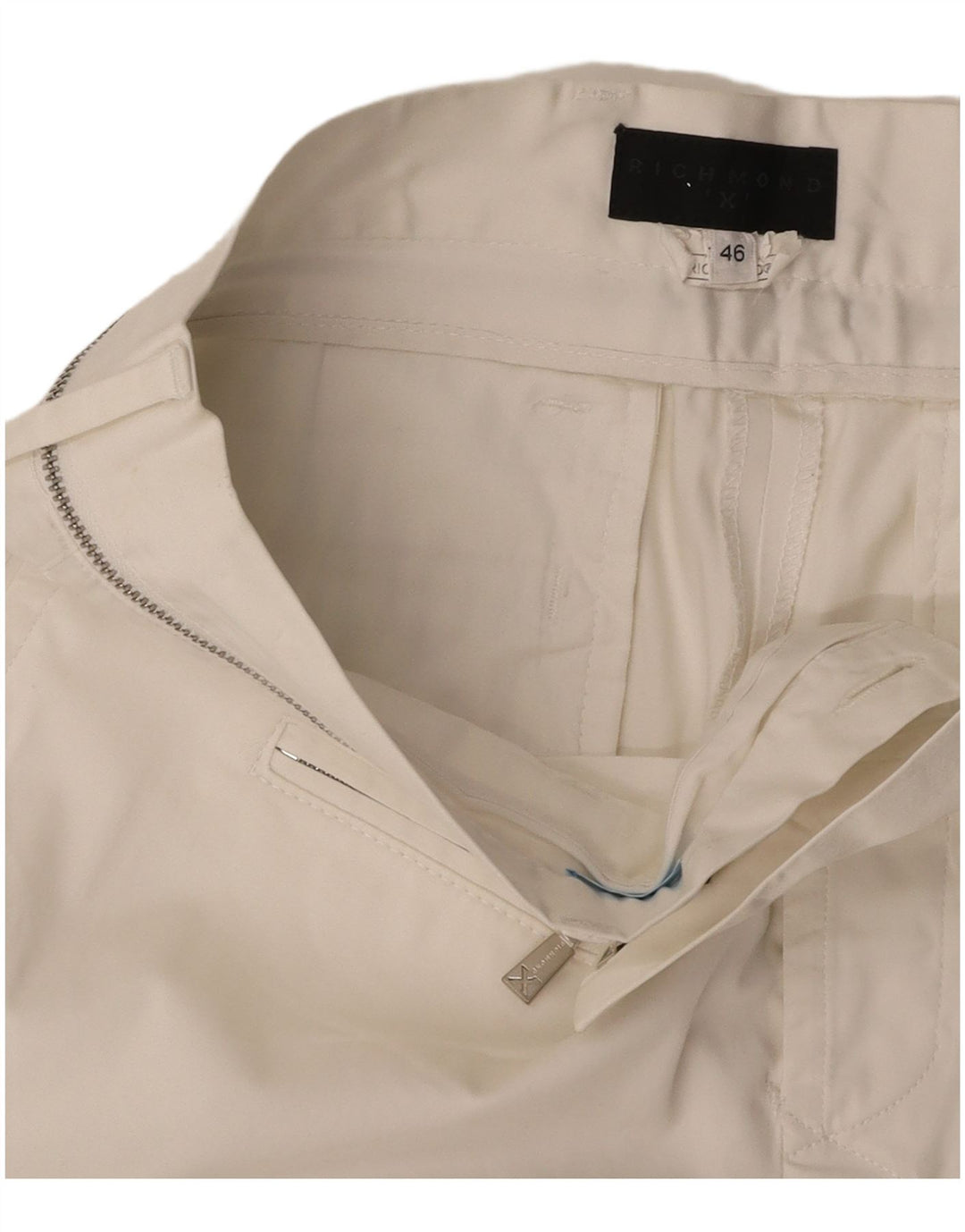 RICHMOND Womens Straight Casual Trousers IT 46 Large W32 L31 White