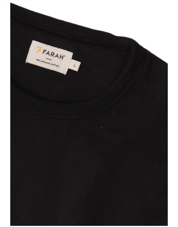 Farah Mens Sweatshirt Jumper Large Navy Blue Cotton
