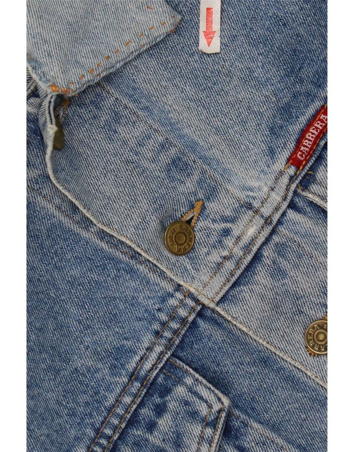Carrera Mens Distressed Denim Jacket UK 36 Small Blue Cotton