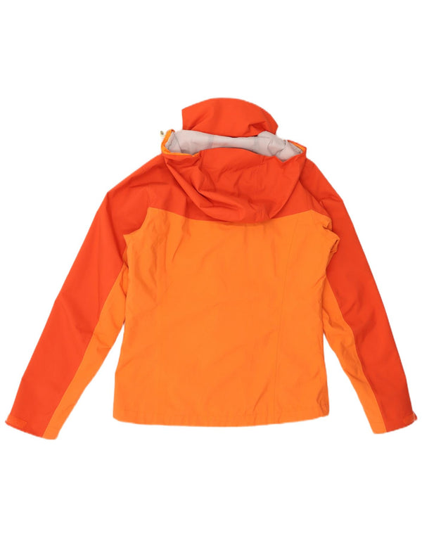 SALOMON Womens Hooded Rain Jacket UK 6 XS Orange Colourblock Polyester