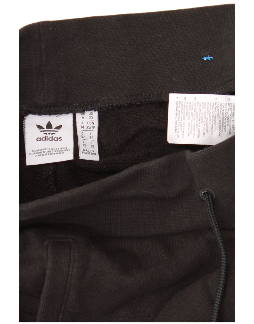 ADIDAS Womens Tracksuit Trousers Joggers UK 6 XS Black Cotton