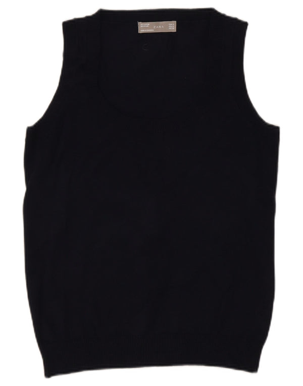 Zara Womens Vest Tank Top UK 12 Medium Black