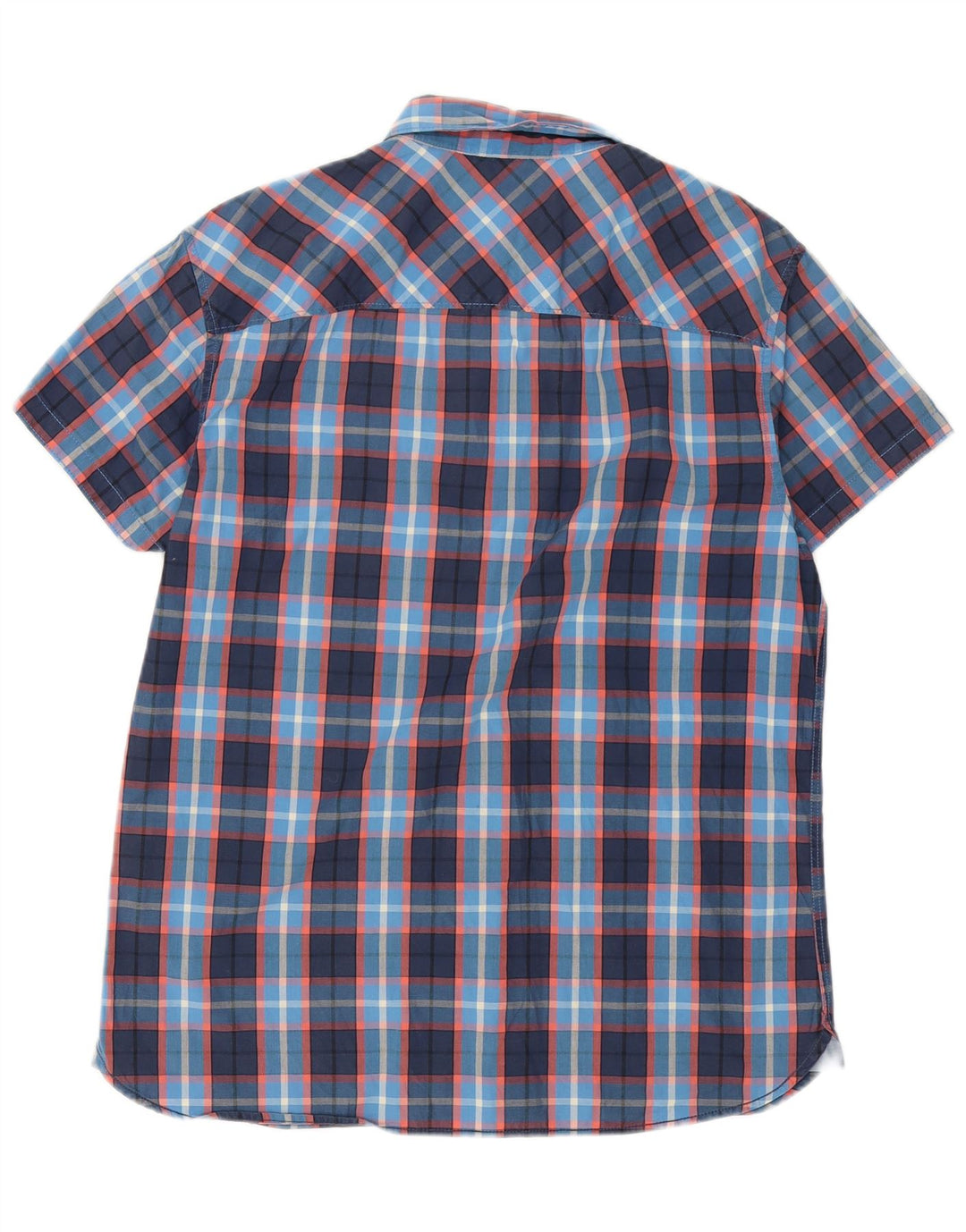Jack & Jones Mens Short Sleeve Shirt XL Navy Blue Check