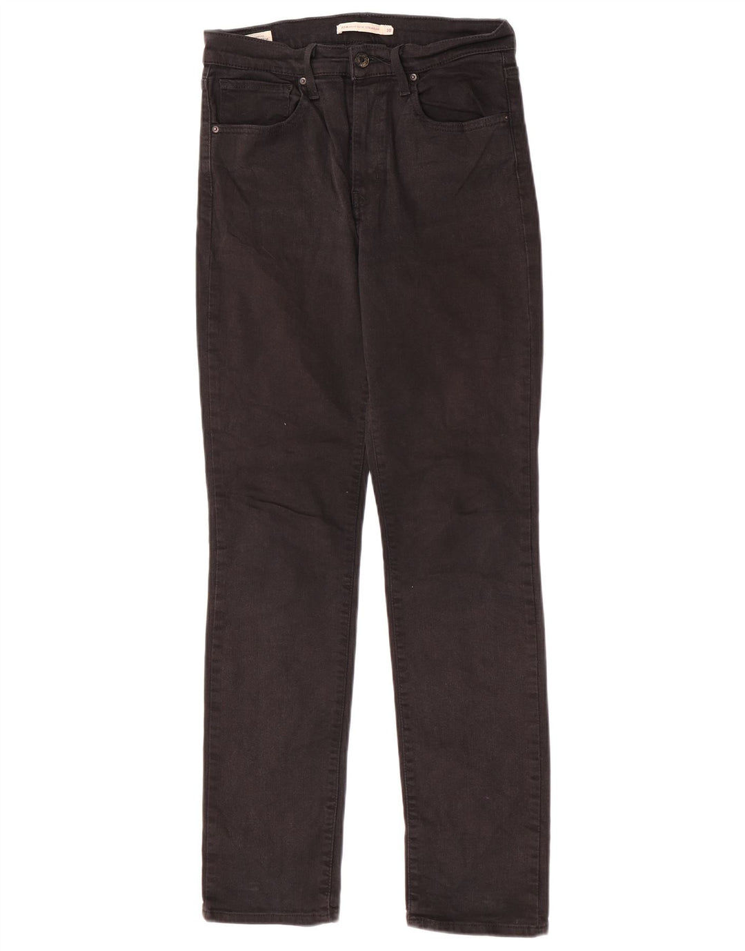 Levi's Womens 724 High Rise Straight Jeans W30 L30 Black Cotton