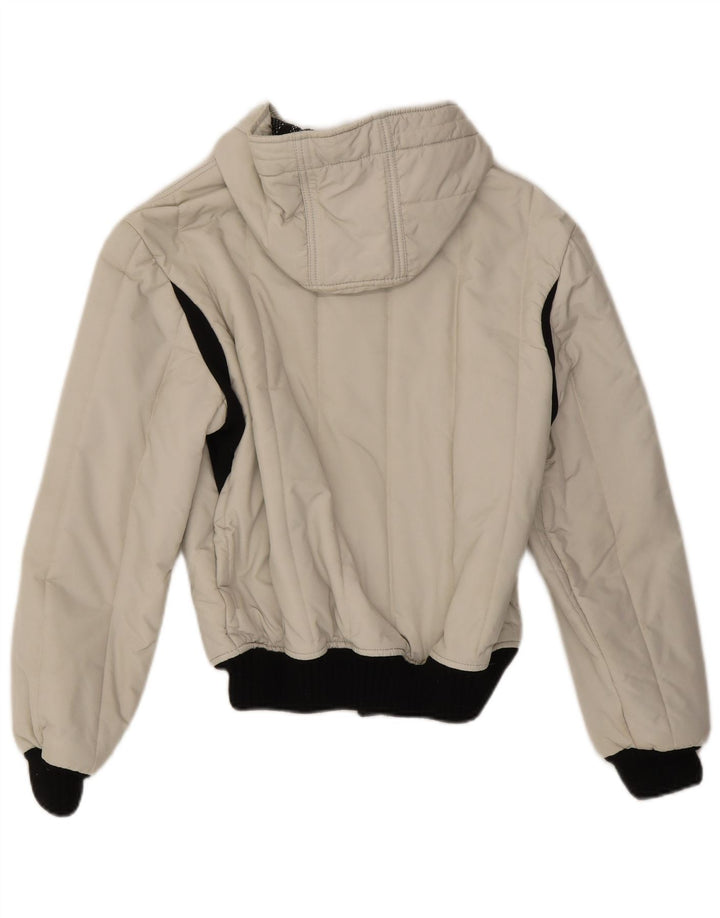Refrigiwear Womens Hooded Padded Jacket UK 14 Medium White Colourblock