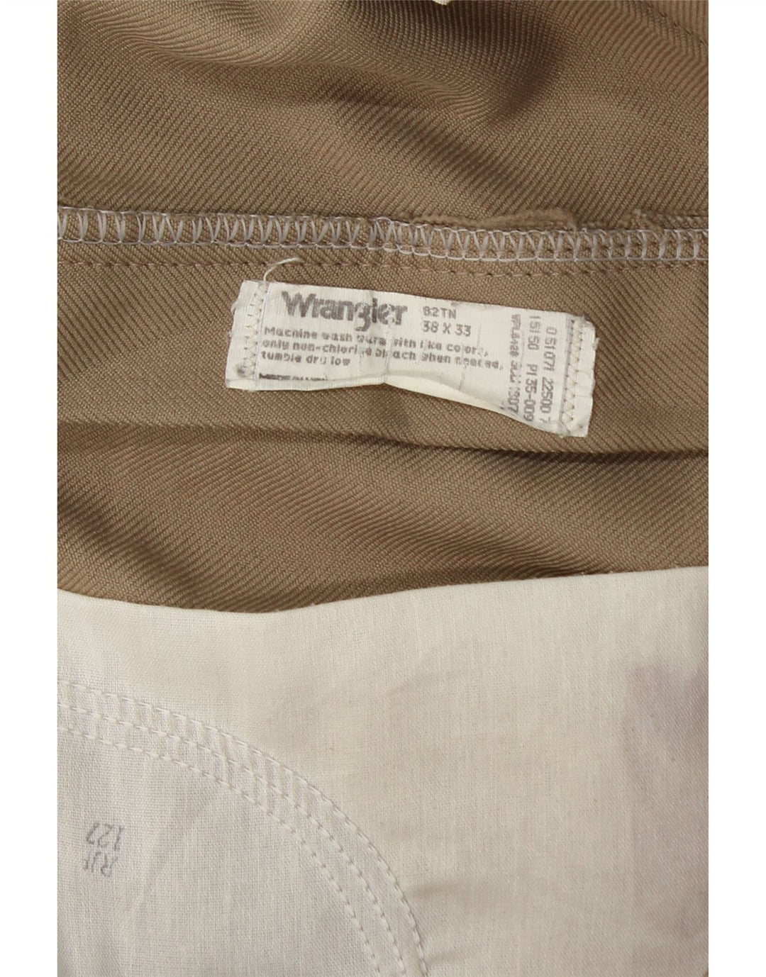WRANGLER Mens Straight Suit Trousers W38 L30 Beige Polyester
