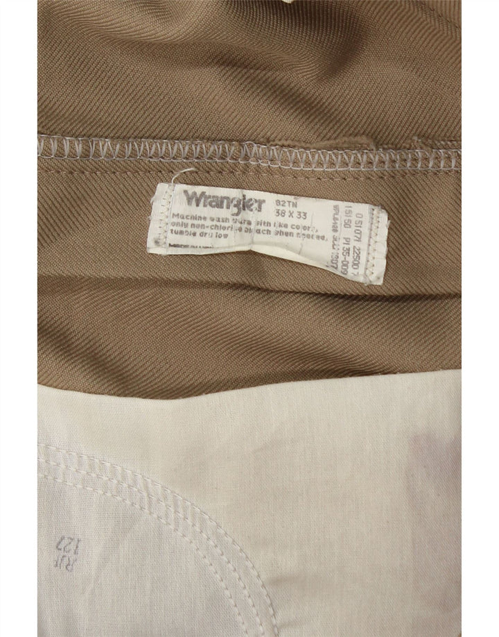 WRANGLER Mens Straight Suit Trousers W38 L30 Beige Polyester