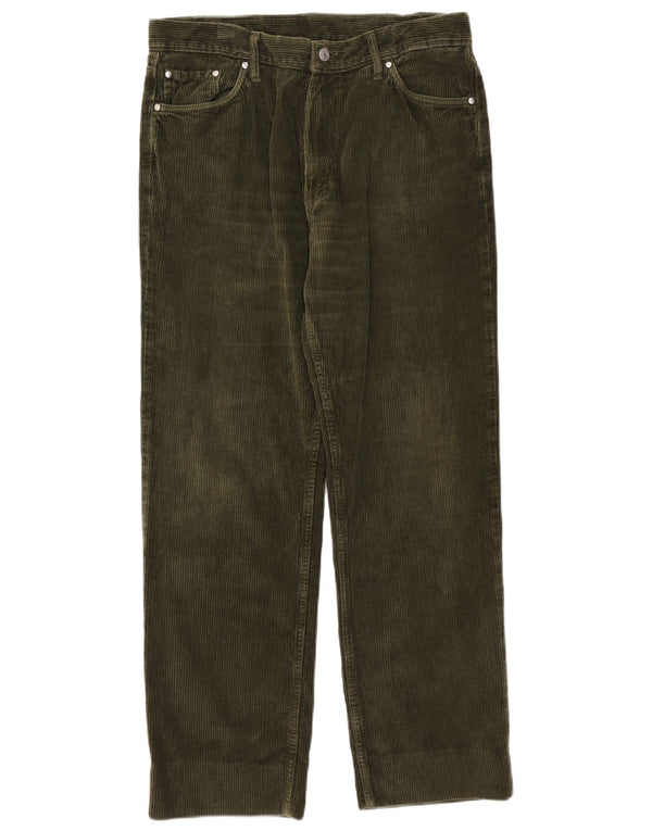 Carrera Mens Straight Corduroy Trousers W36 L28 Khaki Cotton