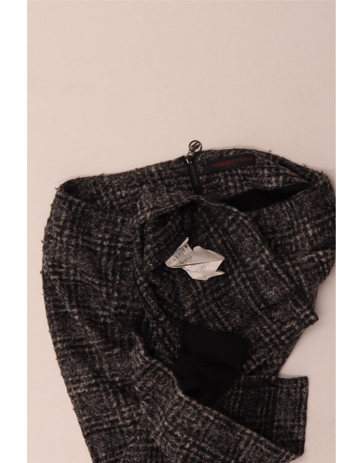 Trussardi Womens Pencil Skirt IT 42 Medium W30  Grey Check Polyester