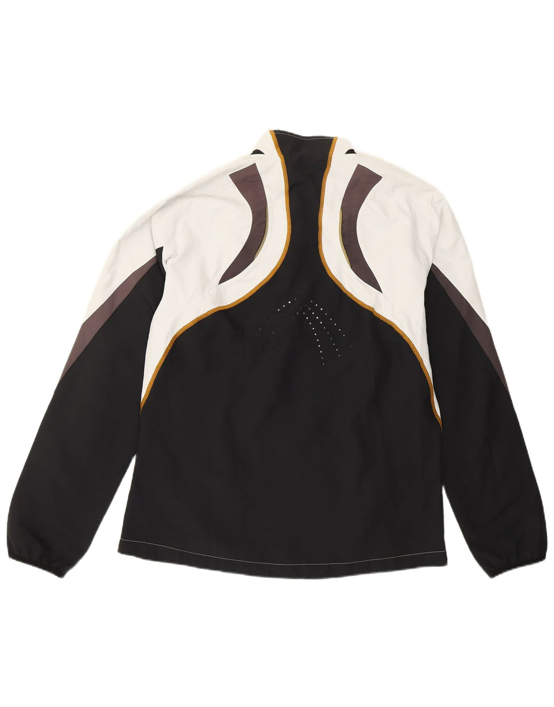 ASICS Mens Tracksuit Top Jacket Large White Colourblock Polyester