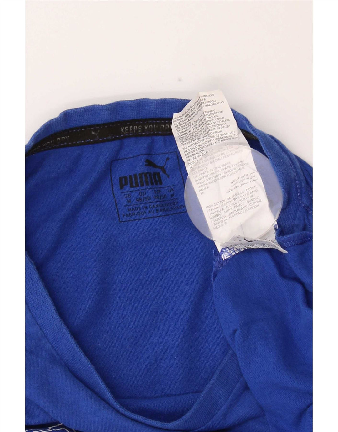 Puma Mens Graphic T-Shirt Top Medium Blue Cotton