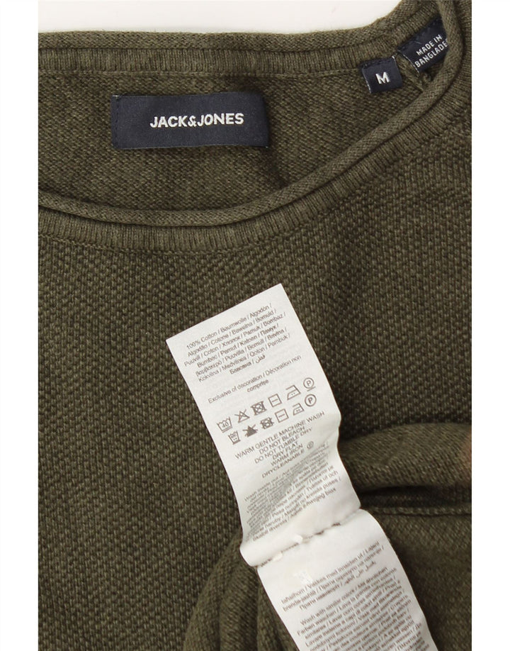 Jack & Jones Mens Crew Neck Jumper Sweater Medium Green Cotton