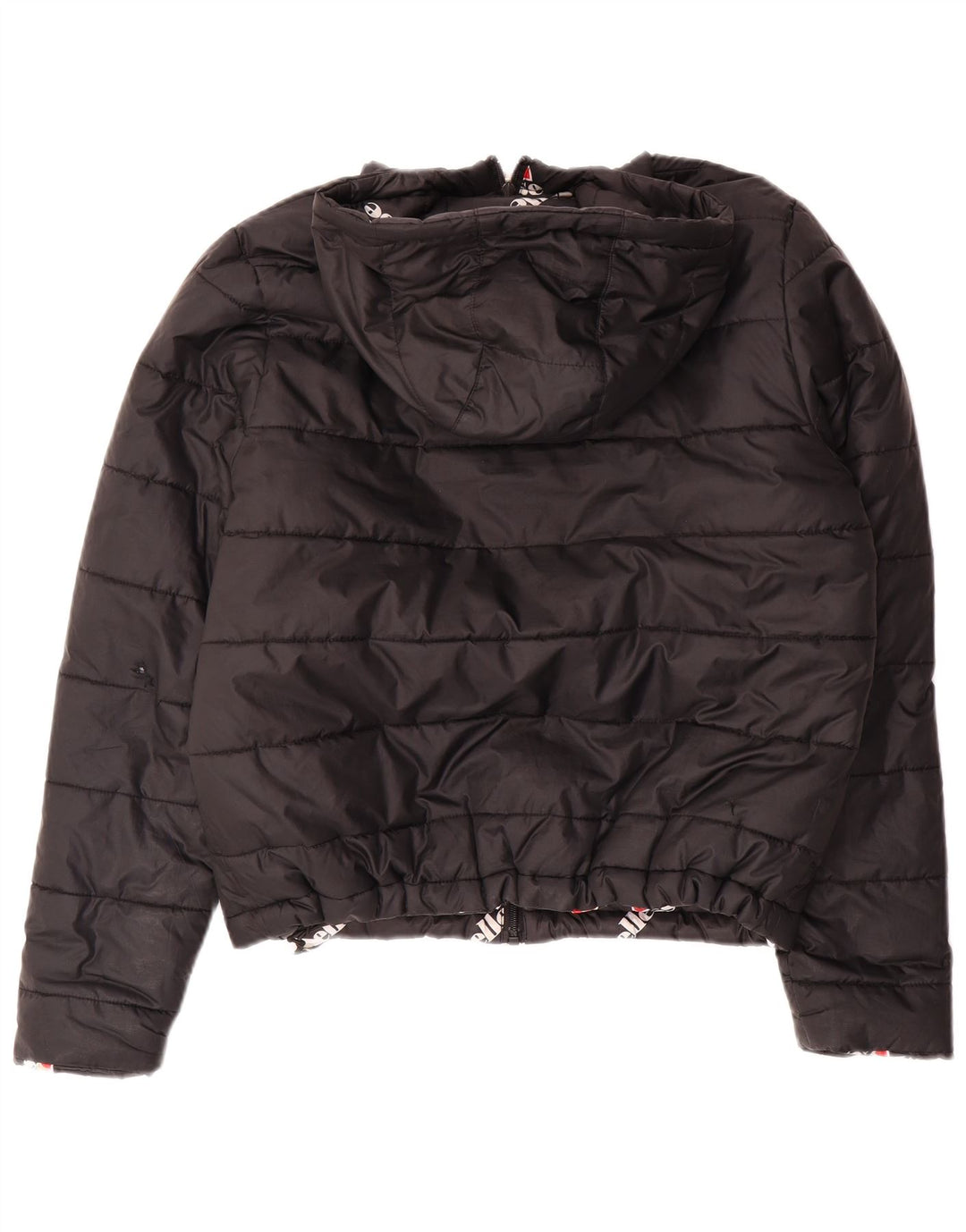 Ellesse Womens Oversized Hooded Reversible Padded Jacket UK 8 Small Black