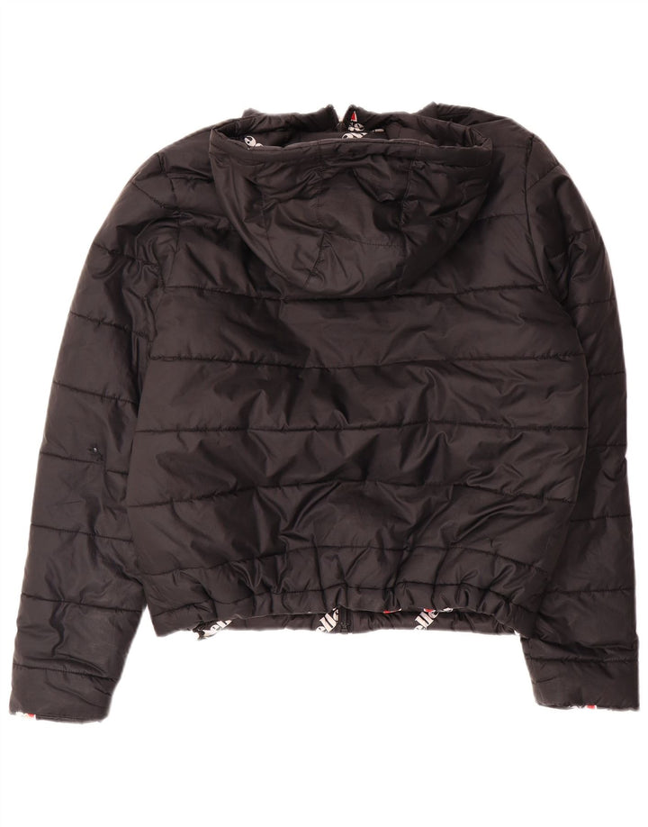 Ellesse Womens Oversized Hooded Reversible Padded Jacket UK 8 Small Black