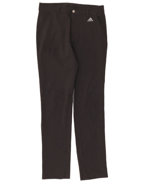 Adidas Mens Slim Chino Trousers W30 L32 Black Polyester