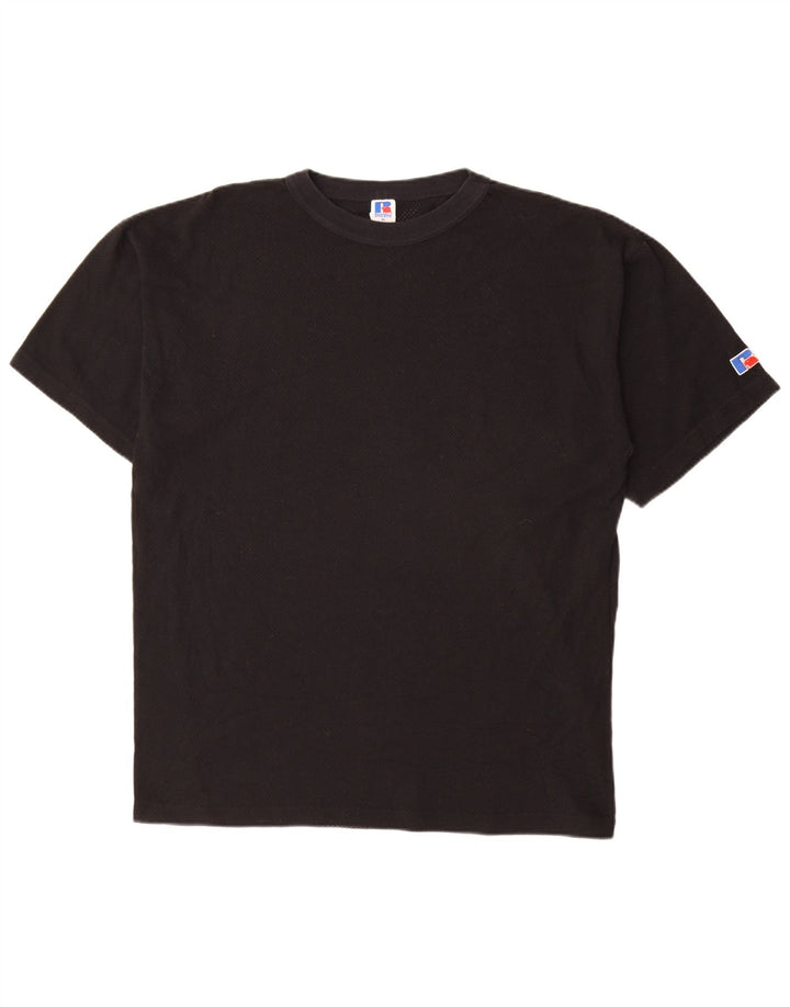 RUSSELL ATHLETIC Mens T-Shirt Top XL Black Cotton