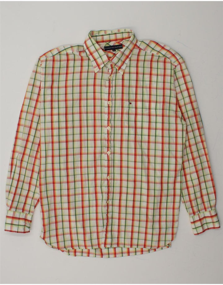 TOMMY HILFIGER Mens Shirt XL Green Check Cotton Vintage Tommy Hilfiger and Second-Hand Tommy Hilfiger from Messina Hembry 