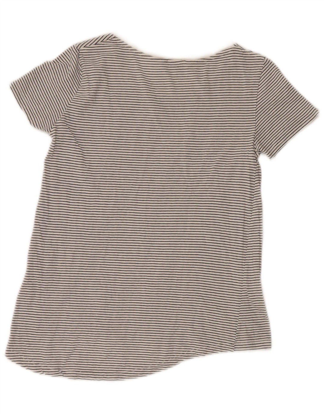 ZARA Womens T-Shirt Top UK 10 Small Grey Pinstripe