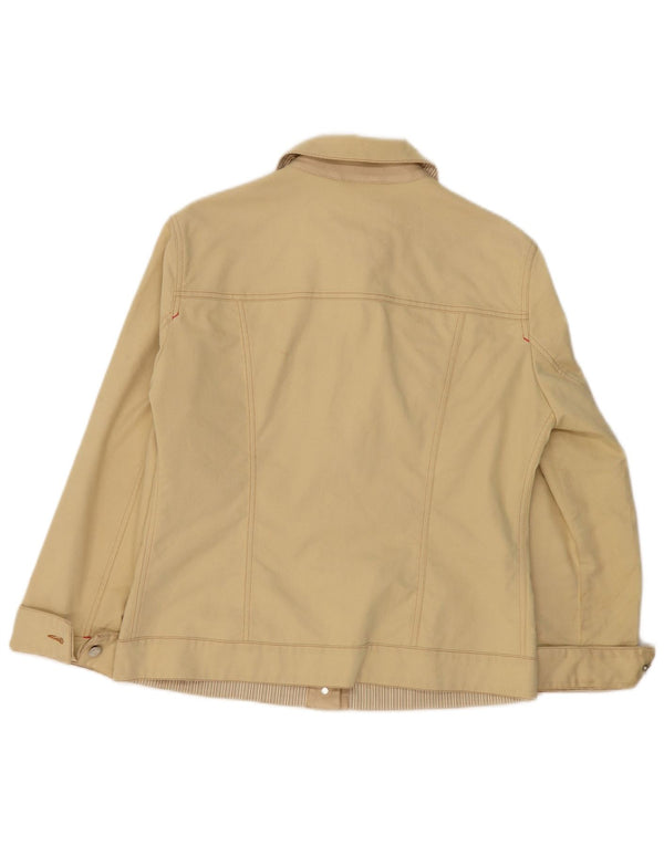 PAUL & SHARK Womens Yachting Denim Jacket UK 16 Large Yellow Cotton