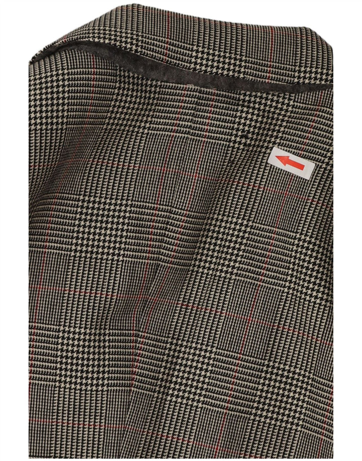 VINTAGE Mens 3 Button Blazer Jacket UK 38 Medium Grey Houndstooth