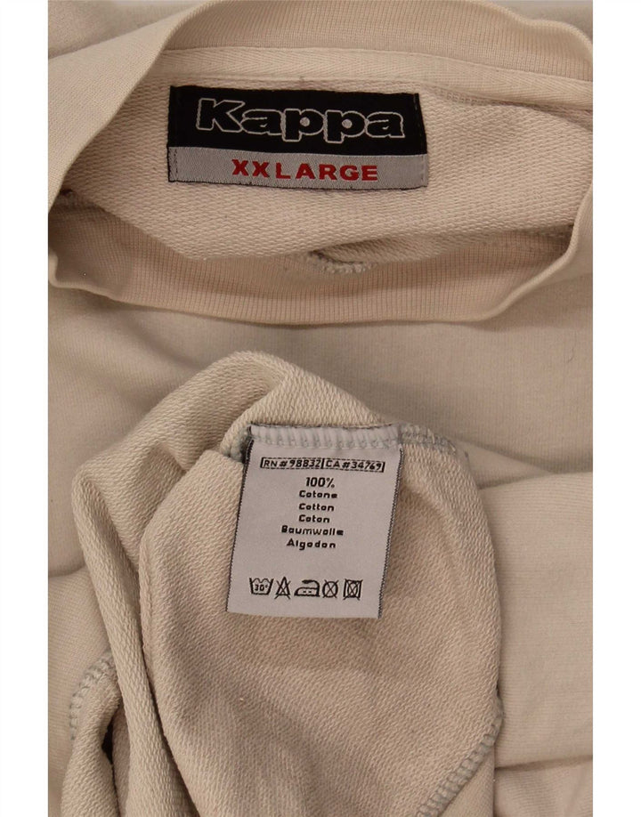 Kappa Mens Sweatshirt Jumper 2XL Beige Cotton