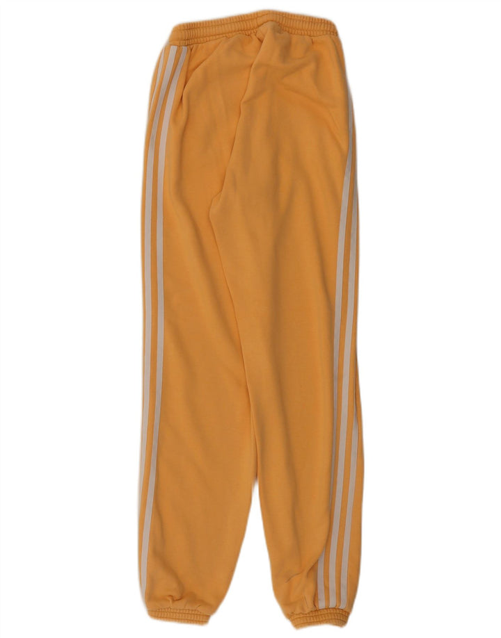 ADIDAS Womens Tracksuit Trousers Joggers UK 6 XS Yellow Cotton